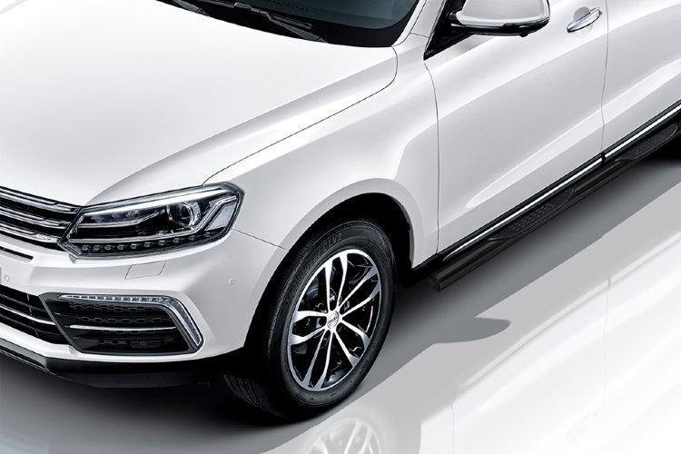 Защита порогов d76 с проступями черная Zotye Coupa