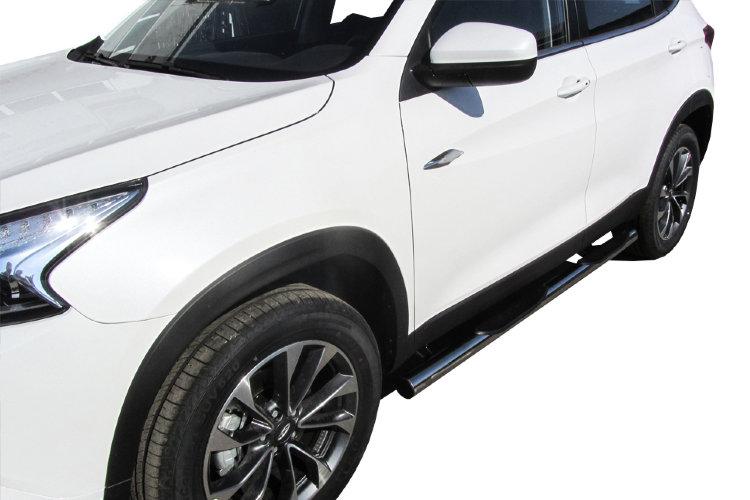 Защита порогов d76 с проступями Chery Tiggo7