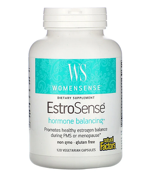 Natural Factors, WomenSense, EstroSense, Средство для поддержания гормонального баланса, 120 вегетарианских ка