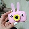 Фотоаппарат-игровая консоль детский GSMIN Fun Rabbit с силиконовым чехлом (Розовая), фото 2