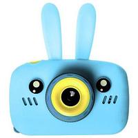 Силиконды қаптамасы бар балаларға арналған GSMIN Fun Rabbit фотоаппарат-ойын консолі (Көгілдір)