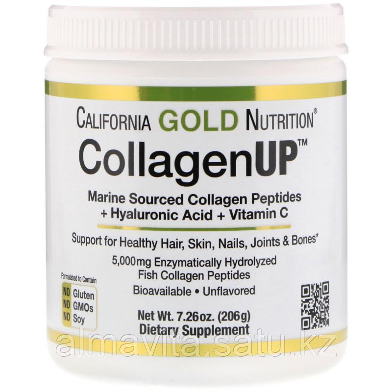 California Gold Nutrition, CollagenUP, морской гидролизованный коллаген с гиалуроновой кислотой и витамином С,
