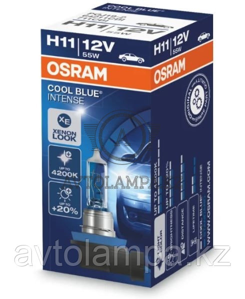 64211CBI Лампа H11 4200К ярче на 20% 55W12VPGJ19-2 10X10X1 COOL BLUE INTENSE  OSRAM