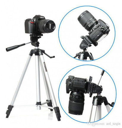 Штатив-трипод с телескопической осью для смартфона, GoPro и фотоаппарата до 3кг Tripod 330A с чехлом, фото 2