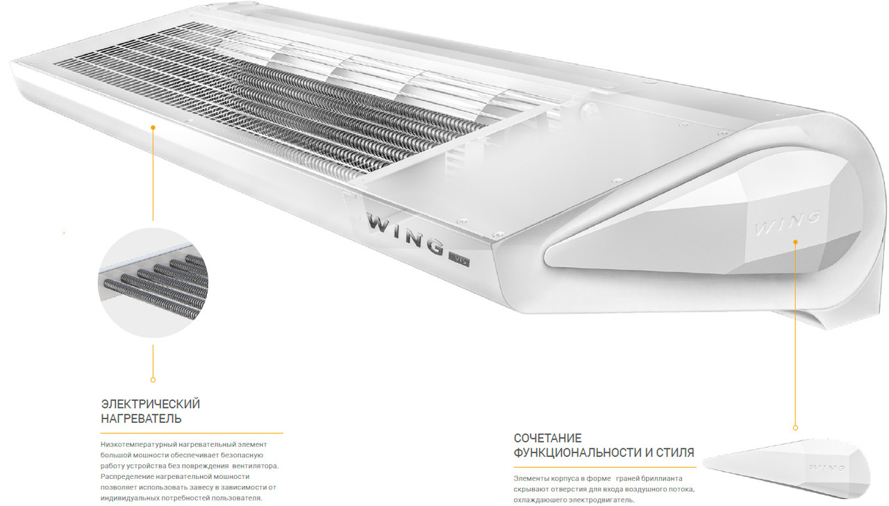 Воздушная завеса с тепловым  водяным нагревом Wing  W100 EC