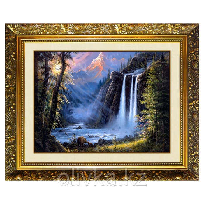 Алмазная мозаика "Пробуждение" 40x30см, 38 цветов