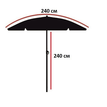 Зонт с тентом ТОНАР NISUS N-240-TZ с наклоном, фото 2