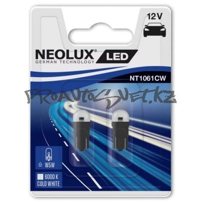 LED NEOLUX W5W 6000K 12V 0.5W NT1061CW-02B - фото 1 - id-p79387197