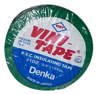 Изолента Vini-tape Японская ПВХ Denka оригинал зеленая