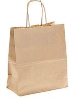 Пакет крафт без печати, круглая ручка 22 х 12 х 25 см