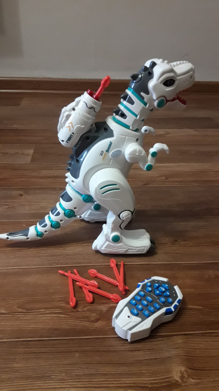 Радиоуправляемый робот-динозавр Yearo Toy Тирекс 2 стреляет ракетами, дышит паром 7