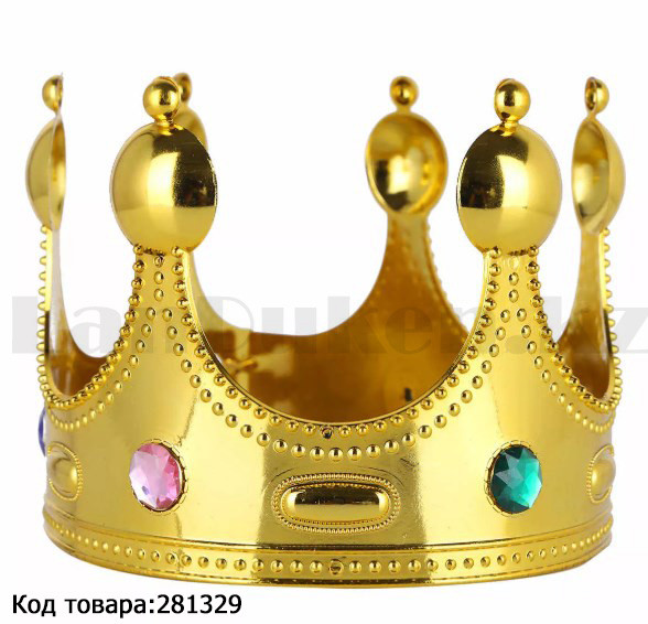 Королевская корона с камнями золотистая - фото 1 - id-p79436873