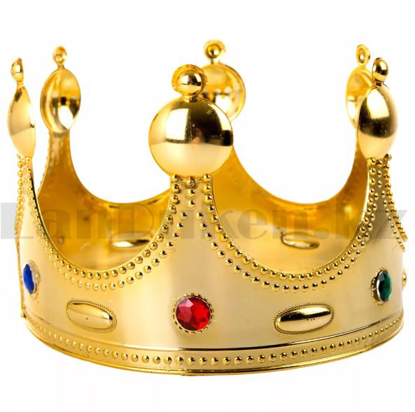 Королевская корона с камнями золотистая - фото 2 - id-p79436873