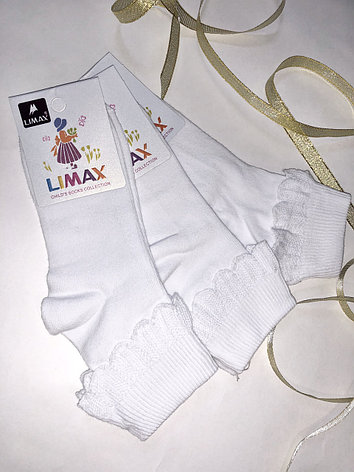 Носки детские белые для девочек LIMAX 28-34 (в упаковке 12 шт), фото 2