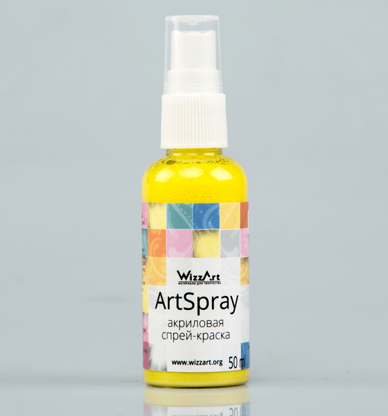 Акриловая спрей краска ArtSpray 50 мл "Желтый лимон перламутр"