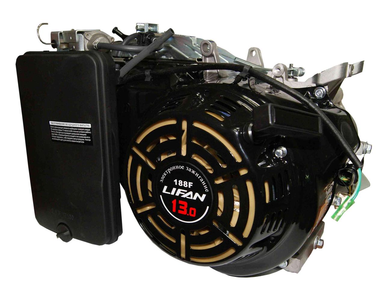 Двигатель для генератора LIFAN 190FD-V (15 л.с., вал конусный, эл. стартер, без бака) - фото 1 - id-p73677818
