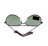 Очки солнцезащитные Aviator Ray-Ban (Черная оправа/серо-зеленые линзы), фото 7