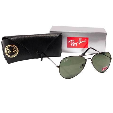 Aviator Ray-Ban күннен қорғайтын к зілдірік (Алтын түсті оправа/сұр-жасыл линзалар) - фото 10 - id-p79476012