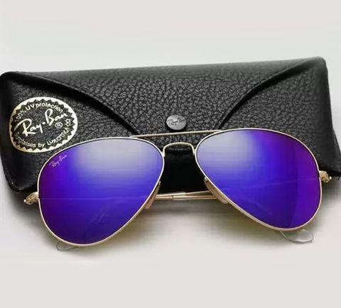 Очки солнцезащитные Aviator Ray-Ban (Серебристая оправа/Темно-синие зеркальные линзы) - фото 1 - id-p79476017