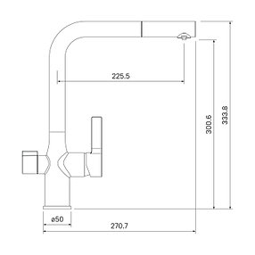 Смеситель на мойку для кухни ID PU1 хром, фото 2
