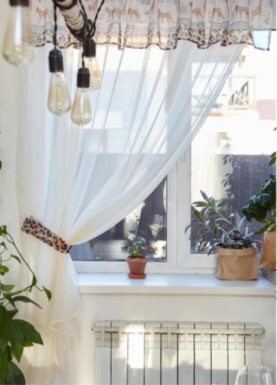 Тюль с подхватом и ламбрекеном "Beautyful kitchen" 250х200см, вуаль