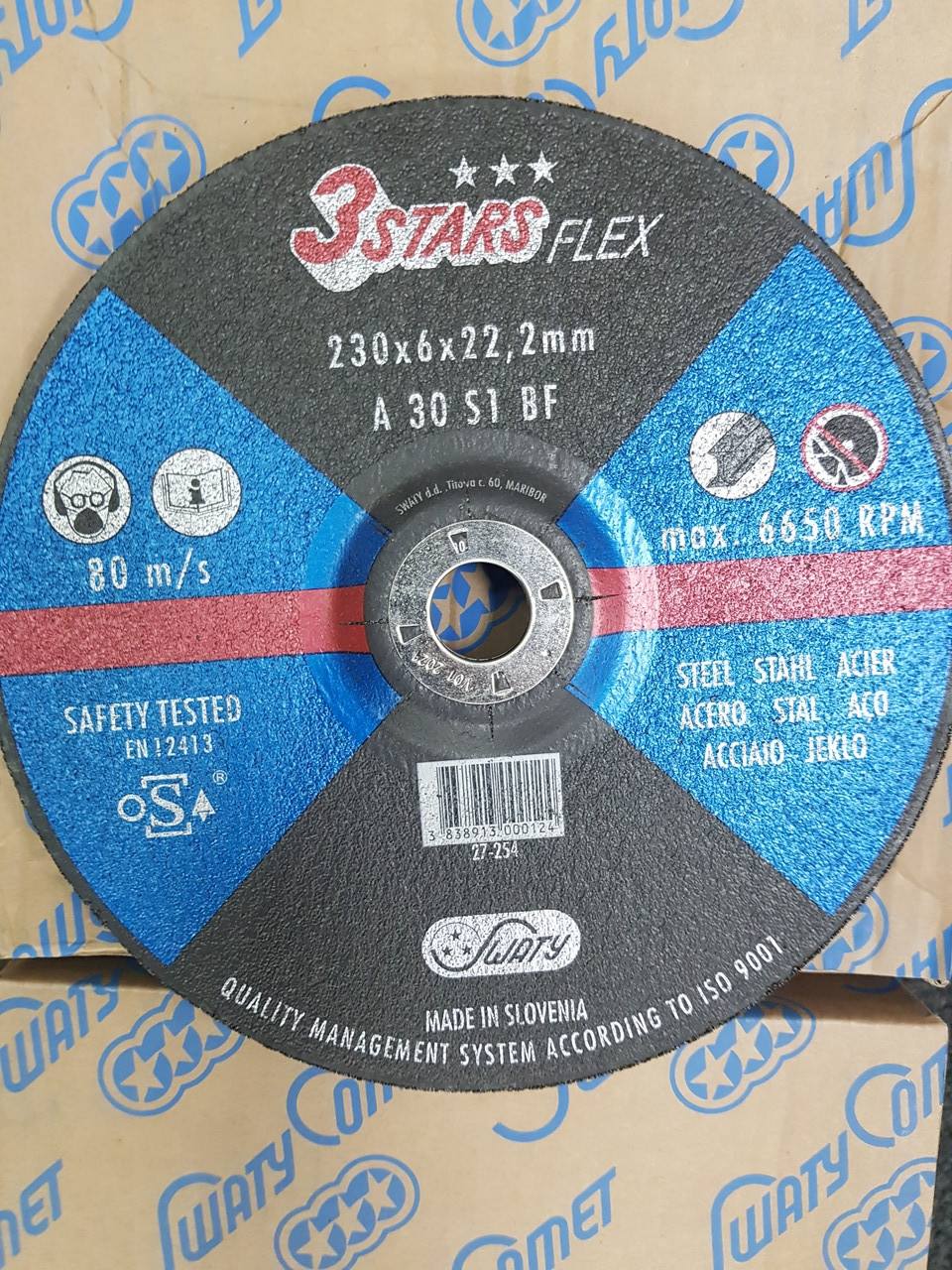 Круг шлифовальный Metal 230 х 6 х 22,23 3STARS A30S1-BF (Weiler Abrasives, Slovenija)