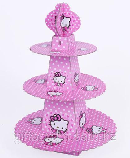 Подставка для пирожных трехъярусная "Hello Kitty" - фото 1 - id-p79494966