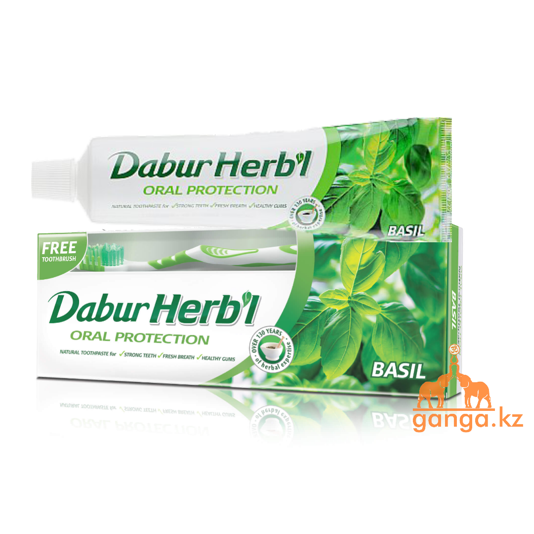 Зубная паста Базилик (Basil Dabur HERB'L) 150г + зубная щетка