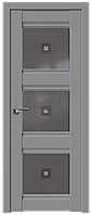 Дверь межкомнатная 4U Манхэттен, Узор графит с прозрачным фьюзингом(ромб), 700
