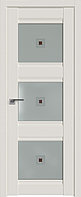Дверь межкомнатная 4U ДаркВайт, Узор матовое с коричневым фьюзингом(квадрат), 600