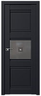 Дверь Экошпон 5U Черный матовый, Узор матовое с коричневым фьюзингом(квадрат), 700