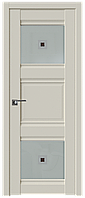 Дверь межкомнатная 6U Магнолия Сатинат, Узор матовое с коричневым фьюзингом(квадрат), 800
