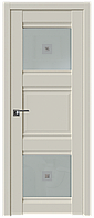 Дверь межкомнатная 6U Магнолия Сатинат, Узор матовое с прозрачным фьюзингом(квадрат), 600