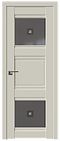 Дверь межкомнатная 6U Магнолия Сатинат, Узор графит с прозрачным фьюзингом(ромб), 600