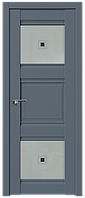 Дверь межкомнатная 6U Антрацит, Узор матовое с коричневым фьюзингом(квадрат), 800