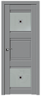 Дверь межкомнатная 6U Манхэттен, Узор матовое с коричневым фьюзингом(квадрат), 600
