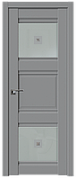 Дверь межкомнатная 6U Манхэттен, Узор матовое с прозрачным фьюзингом(квадрат), 600