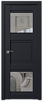 Дверь межкомнатная 6U Черный матовый, Прозрачное, 700