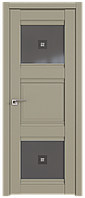 Дверь межкомнатная 6U Шеллгрей, Узор графит с прозрачным фьюзингом(ромб), 600