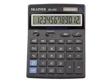 Калькулятор настольный SKAINER "222" 12 разрядный черный