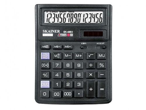 Калькулятор настольный SKAINER "486II" 16 разрядный черный