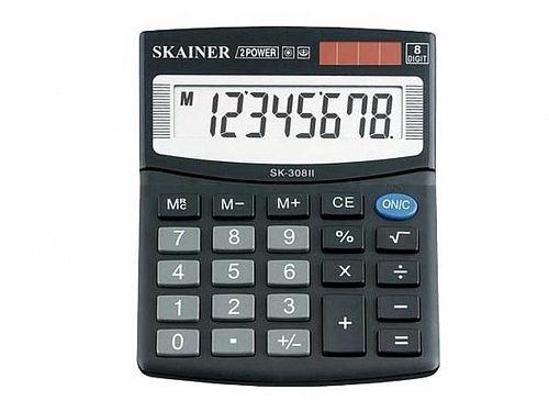 Калькулятор настольный SKAINER "308II" 8 разрядный черный