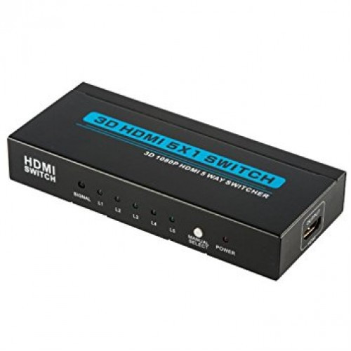 Кабель-переходник HDMI Switch 5x1 + Remote Control + External IR + Power Supply - фото 1 - id-p76081054