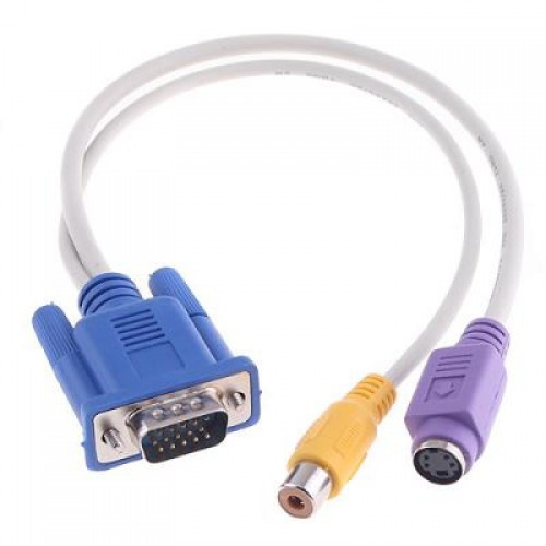 Переходник VGA to TV Convertor, S-Video+RCA Out Cable - фото 1 - id-p76081123