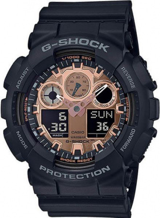 Часы Casio G-Shock GA-100MMC-1A. Black and Rose Gold. Оригинал 100%. Рассрочка. Kaspi RED