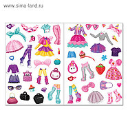 Многоразовые наклейки набор «Для девочек», А4, 2 шт., фото 3
