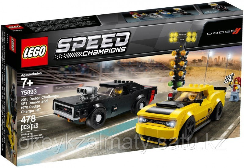 LEGO Speed Champions: Автомобили 2018 Dodge Challenger SRT Demon и 1970 Dodge Charger R/T 75893