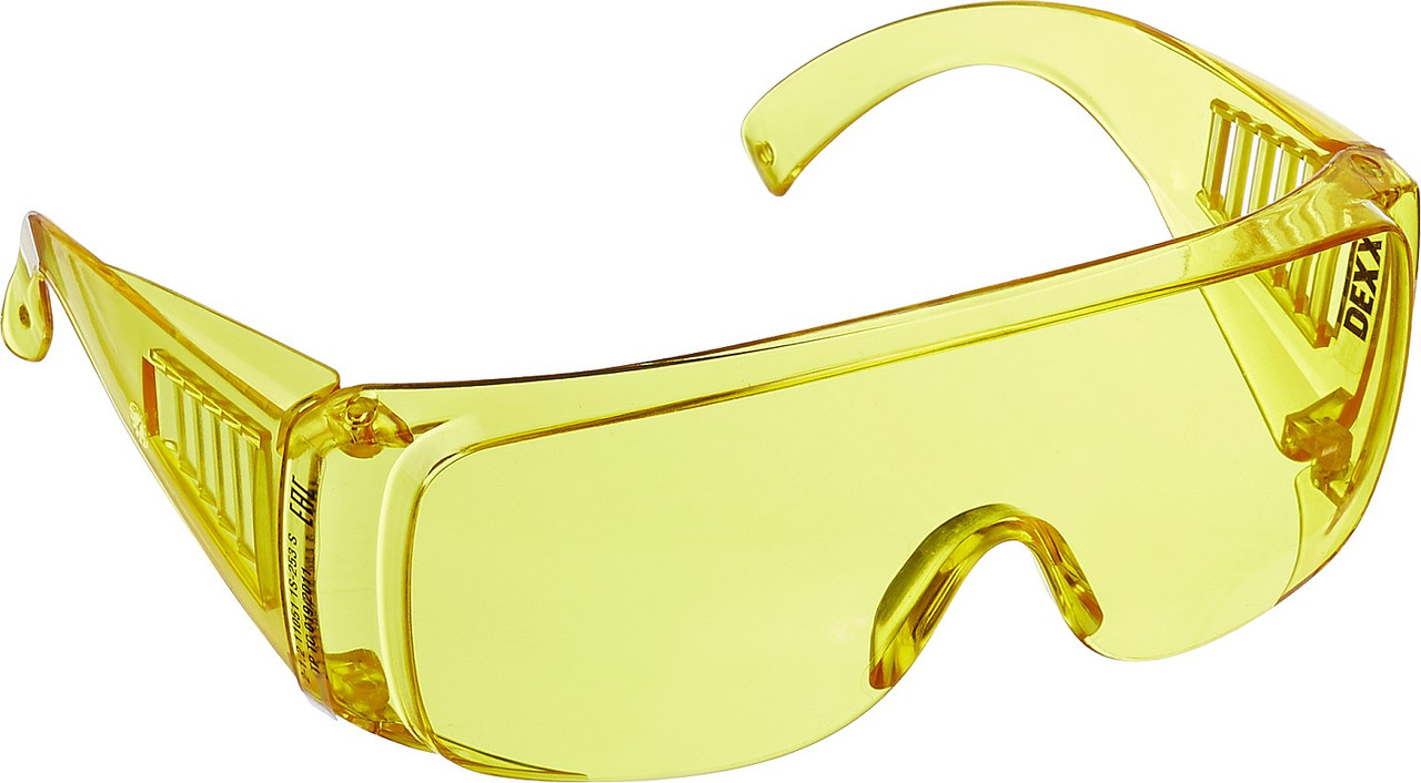 Очки защитные DEXX желтые, открытые, материал дужки поликарбонат (11051)