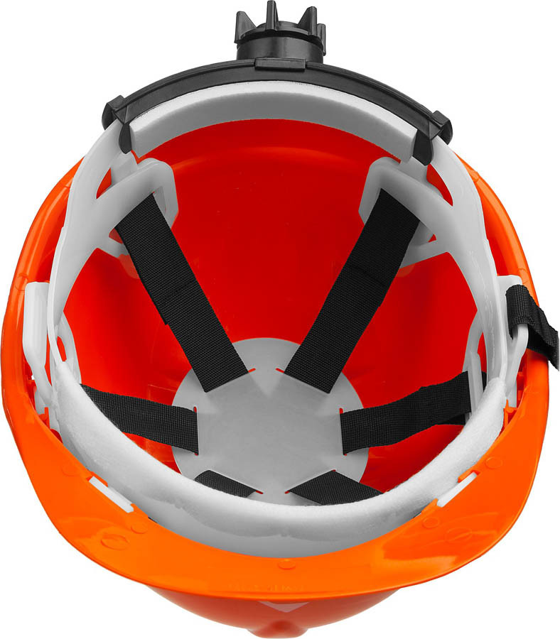 Каска защитная ЗУБР размер 52-62 см, храповый механизм регулировки размера, оранжевая (11094-1) - фото 4 - id-p79526226