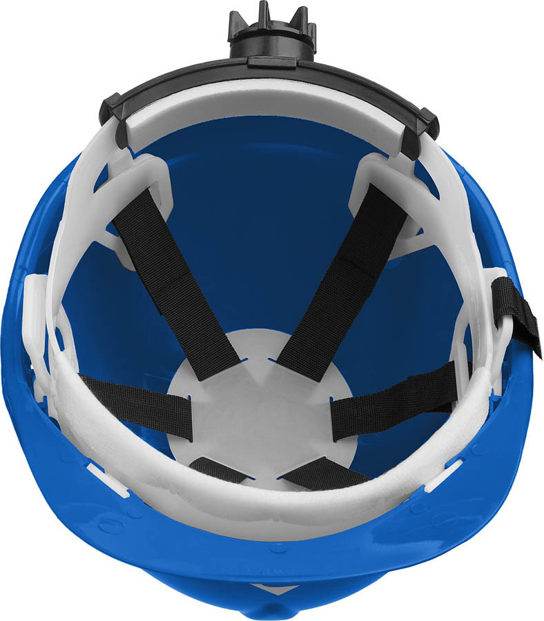 Каска защитная ЗУБР размер 52-62 см, храповый механизм регулировки размера, синяя (11094-3) - фото 4 - id-p79526228